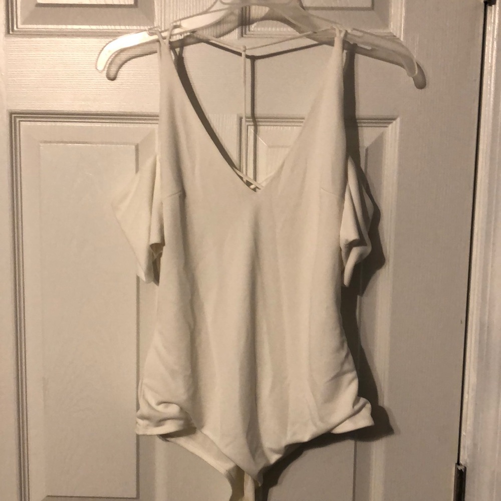 Open back cold shoulder Bodysuit